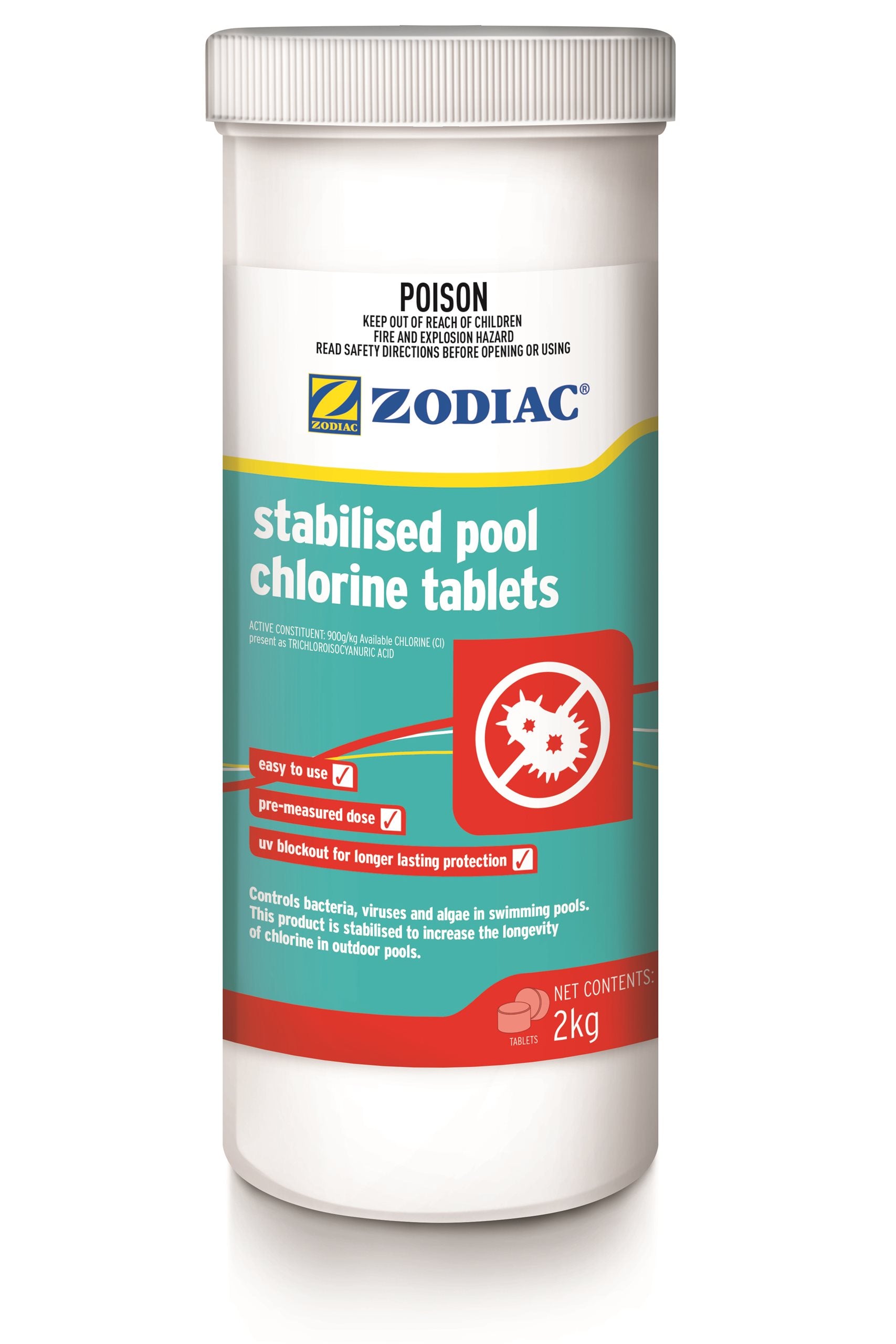 Zodiac 2Kg Stab Pool Chlorine Tab