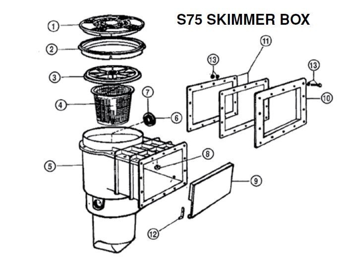 Waterco S75 MK2 & Supa Skimmer Deck Lid Sandstone