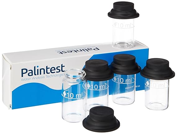 Palintest Photometer Test Tube (short) glass, 10ml black rubber lid for PoolTest 6 & 3 (pack of 5) - PT555