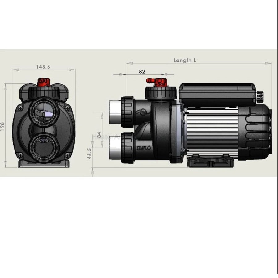 Edgetec® TriFlo 1.0hp Auto-Heat Spa Bath Pump