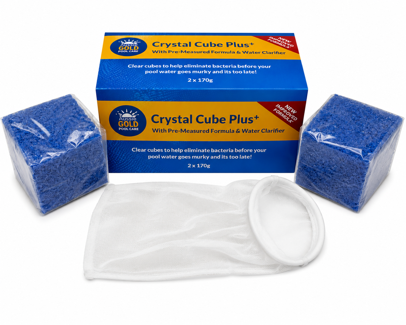 Aussie Gold Crystal Cubes 2 pack - Clarifying Swimming Pool Chemical ...