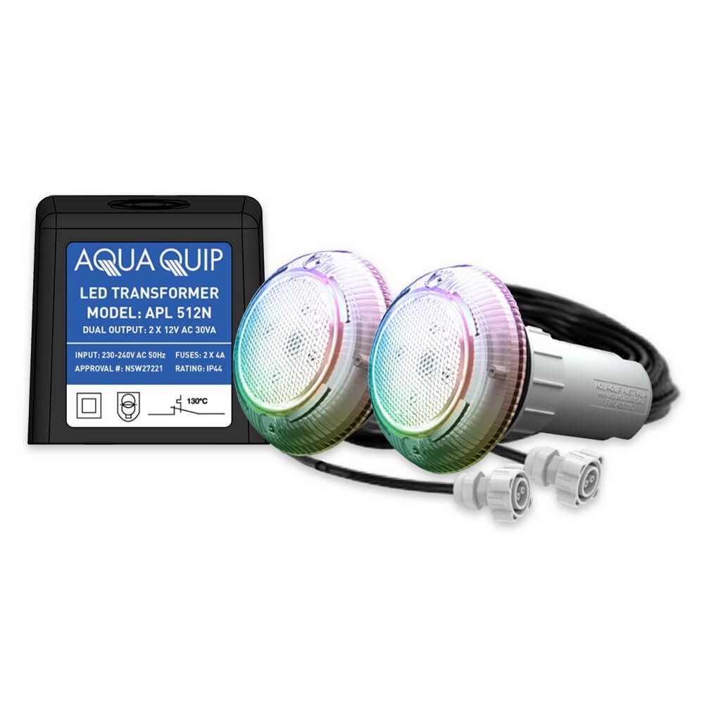 Aquaquip EvoFG LED - Fixed White, Blue or Multi-Colour fibreglass Flush Mounted Retro-Fit underwater Pool Light