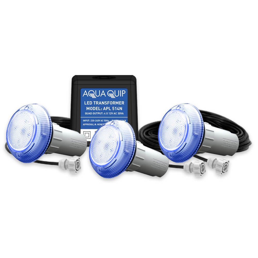 Aquaquip EvoFG LED - Fixed White, Blue or Multi-Colour fibreglass Flush Mounted Retro-Fit underwater Pool Light