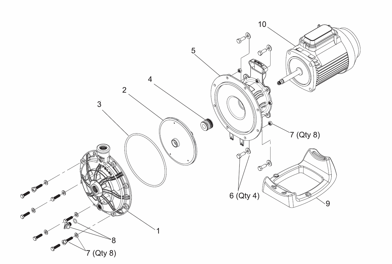 Bolt/Nut Stainless Volute to Bracket for Polaris PB4-50 Pump