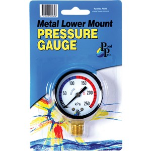 PoolPro Metal Lower Mount Pressure Gauge