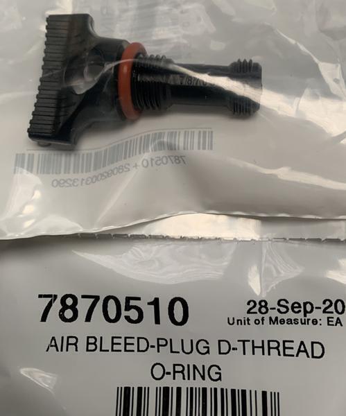 AIR BLEED-PLUG D-THREAD O-RING - 7870510