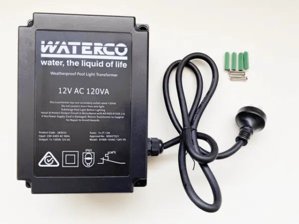 Waterco 12 volt Pool Light Transformer 120VA - 265032