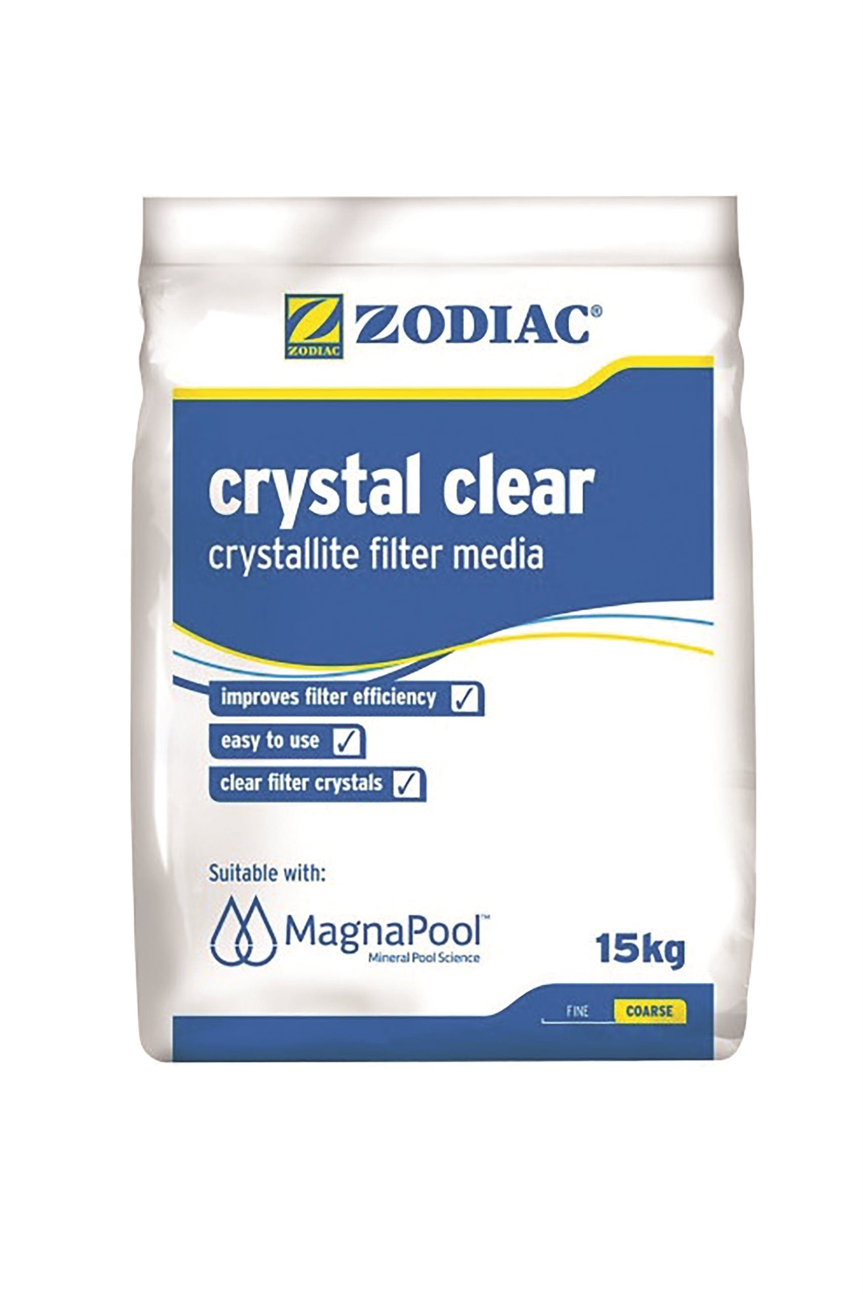 Zodiac Crystal Clear Glass Filter Media Fine 15kg